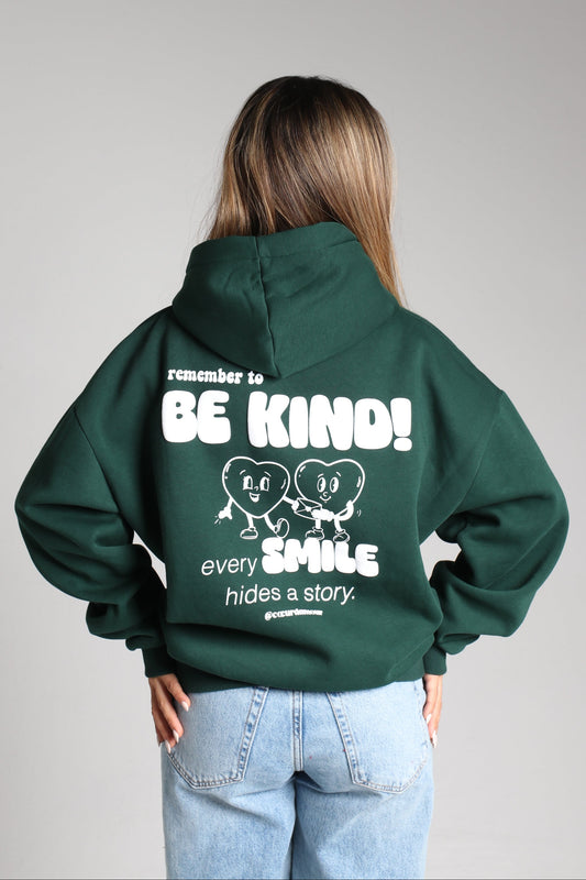 KINDNESS HOODIE - FOREST GREEN