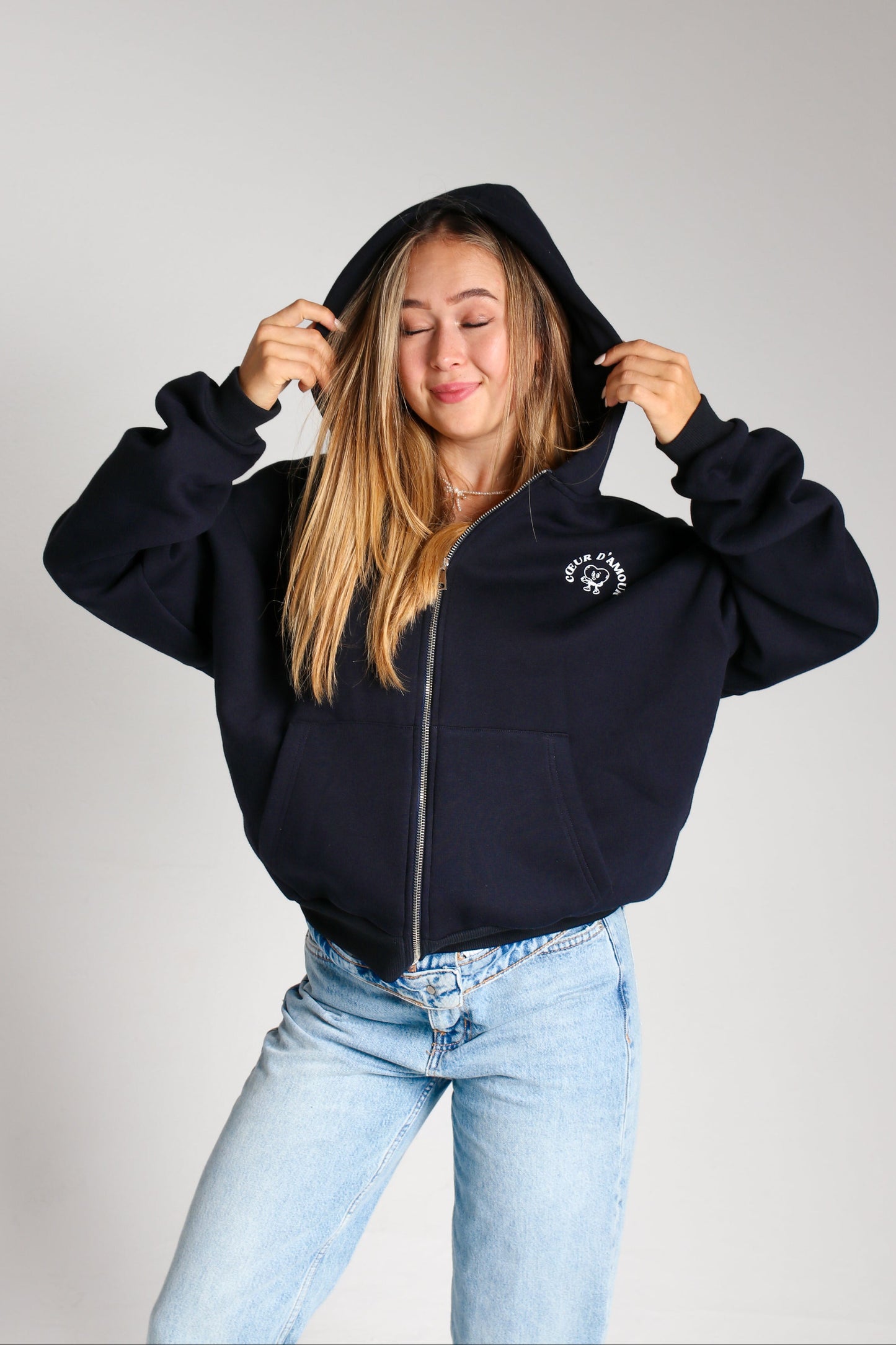 KINDNESS CLUB ZIPPER - DUNKELBLAU