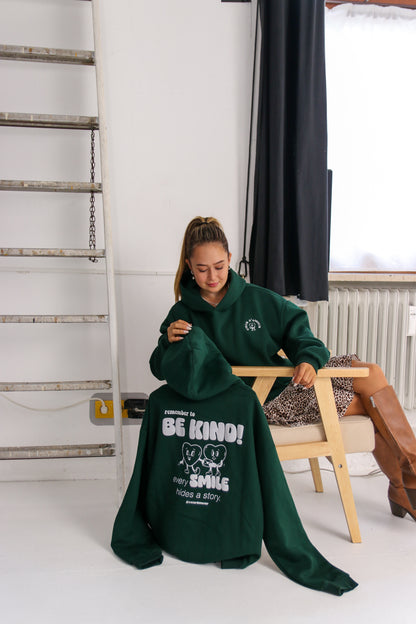 KINDNESS HOODIE - FOREST GREEN